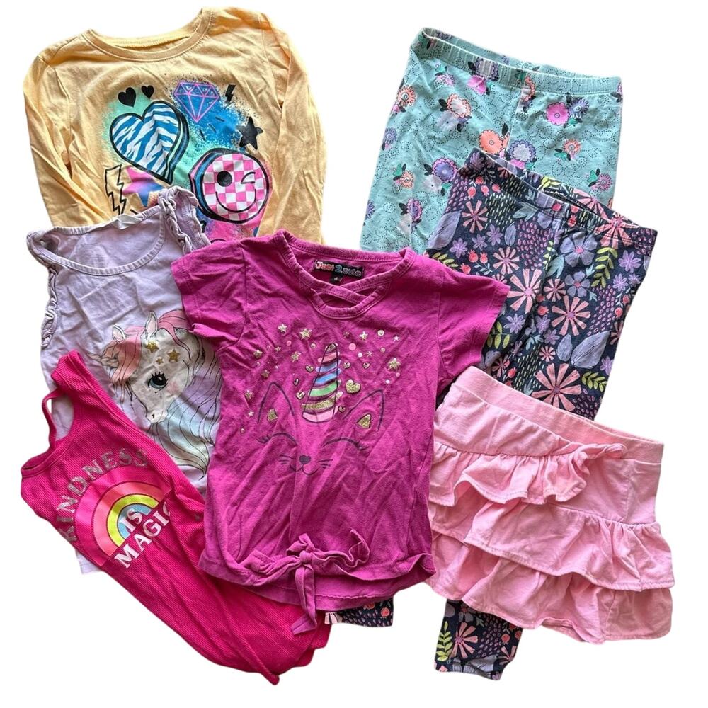 4t Girls Lightweight Clothing Bundle Colorful Everyday Wear Bundle and Save Kids